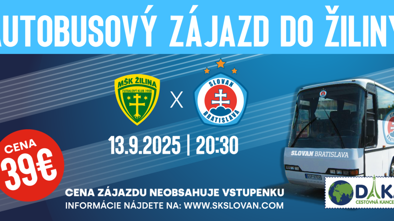 Zájazd na futbal: Žilina - ŠK Slovan Bratislava