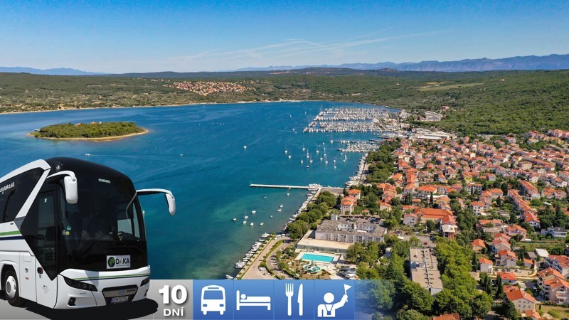 Týždeň na Krku s dopravou a polpenziou - hotel Omorika Punat 3*